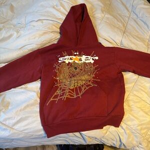 Red Hoodie with Spider Web Design